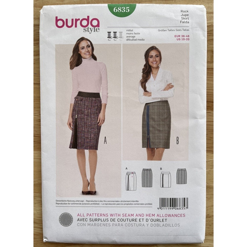 Burda Style 6835 Sewing‎ Pattern Skirt Size 10-20